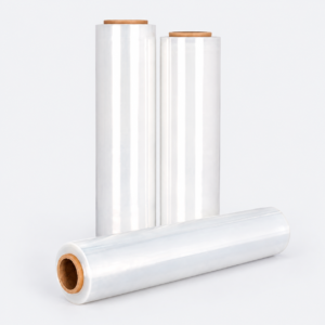 trois rouleaux de film étirable transparents 1
